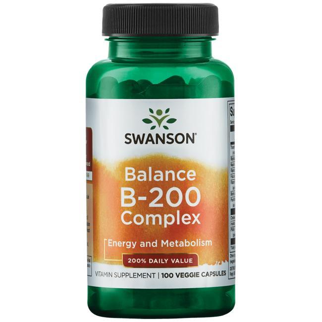 Комплекс вітамінів групи В-200 баланс, Swanson Premium, 100 капсул