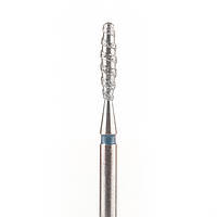 Фреза алмазная Nail Drill для кутикулы "Пуля" - 244 021LXB диаметр 2,1 мм (торнадо) синяя насечка