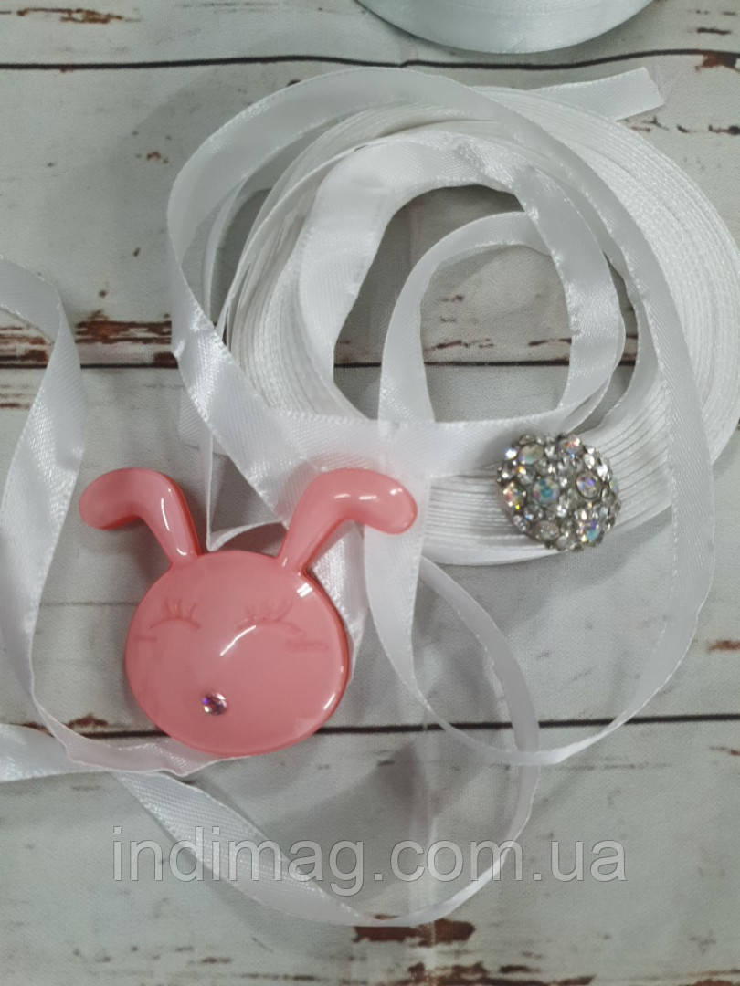 Стрічка атласна (Сатинова стрічка) Ширина 1 см Колір: Білий, фото 1