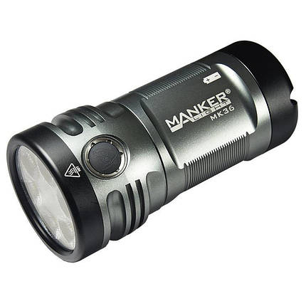 Ліхтар потужний MANKER MK34 8000lm 12xCREE XPG3 + подарунок, фото 1