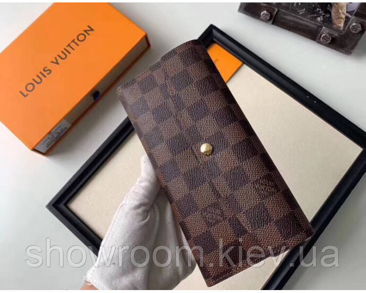 Жіночий місткий гаманець в стилі Louis Vuitton (20005-1) brown Lux