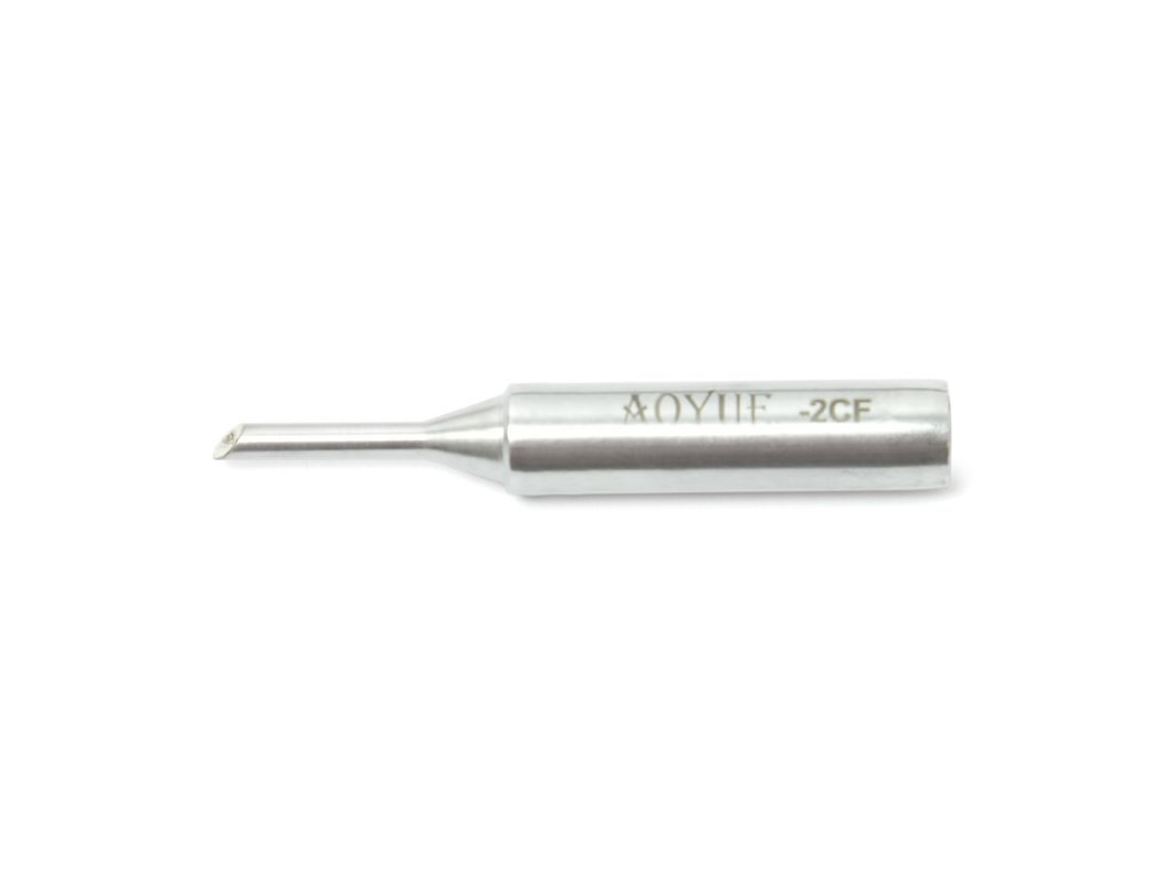 Паяльне жало AOYUE T-2CM(CF) з одностороннім зрізом (17 мм, ⌀ 2 мм, 45°)