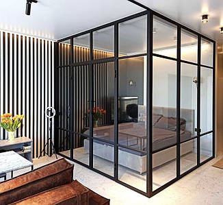 Скляні перегородки в стилі Лофт