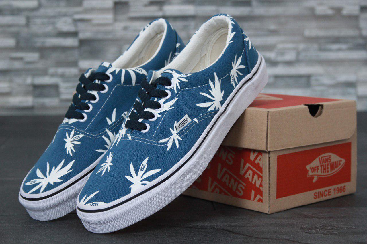 Жіночі кеди Vans Vault Era LX OG 'Palm Leaf' (в стилі Ванс Ера) сині з принтом