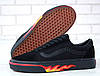 Чоловічі кеди Vans Old Skool Black Flame Повсякденні міські кеди з принтом Ванс Флейм полум'я чорні бавовна 42.5-27 СМ, фото 6