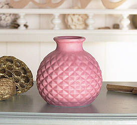 Декоративна ваза кераміка темно-рожевий ромб h11см   1019743-5ТР