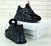 Жіночі кросівки Versace Chain Reaction 2 Chainz (в стилі Версаче) чорні, текстиль, замш 38-39 розмір, фото 4