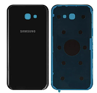 Задняя крышка для Samsung A720F Galaxy A7 (2017), черная, Black Sky, оригинал