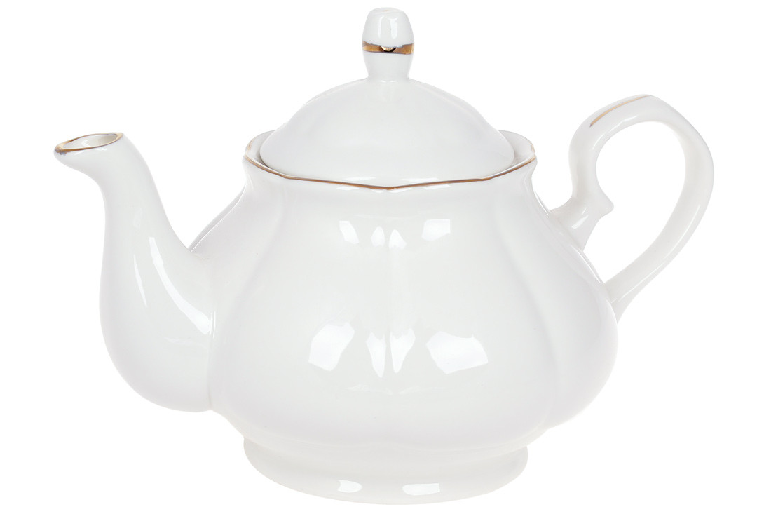 Чайник заварювальний порцеляновий Вів'єн 900 мл із золотим кантом (993-413)