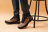 Чоловічі кросівки шкіряні зимові чорні-оливкові Anser 124, фото 3