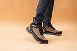 Чоловічі кросівки шкіряні зимові чорні-оливкові Anser 124, фото 4