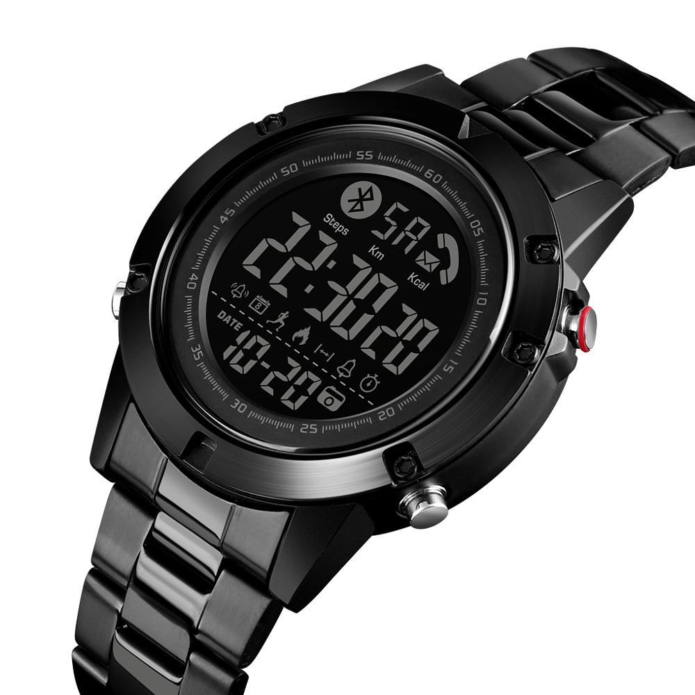 Чоловічий годинник SKMEI 1500 IDEAL чорний з крокоміром SMART