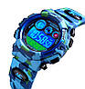 Спортивний дитячий годинник Skmei 1547 KIDS блакитний камуфляж, фото 2