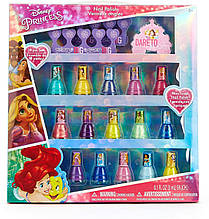 Дитячий лак для нігтів Принцеси Дисней 15 шт змиваються водою на водній основі TownleyGirl Disney