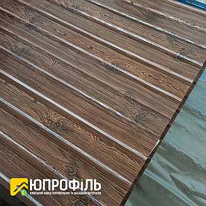 Профнастил фотопринт з малюнком дерево Горіх з сучком 3д 0.42 мм. під дерево, фото 2
