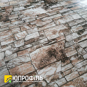 Профнастил фотопринт під Камінь з коричневим відтінком 0.42 мм., фото 2