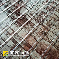 Профнастил фотопринт під Камінь з коричневим відтінком 0.42 мм., фото 3