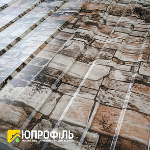 Профнастил фотопринт під Камінь з коричневим відтінком 0.42 мм., фото 2
