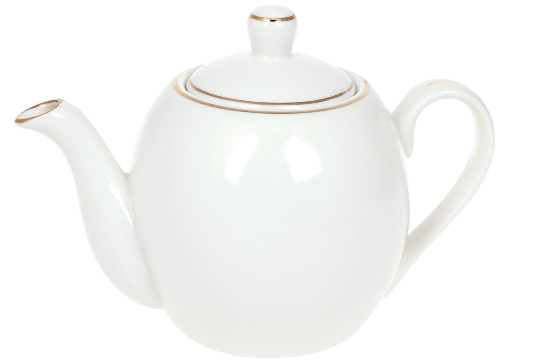 Чайник заварювальний порцеляновий Ніжність 600 мл із золотим кантом (993-404)