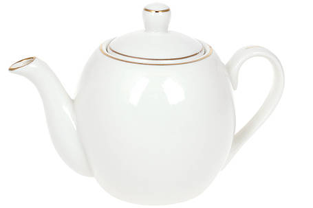 Чайник заварювальний порцеляновий Ніжність 600 мл із золотим кантом (993-404), фото 1