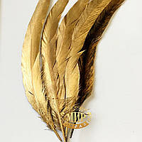 Перо півня Gold довжина 30-35 см, ширина 2,5 см, 1 шт (однобічне профарбування)