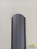 Євроштахетник металевий сірого кольору Ral 7024, матовий штахетник кольору графіт, сірий евроштакетник, фото 3