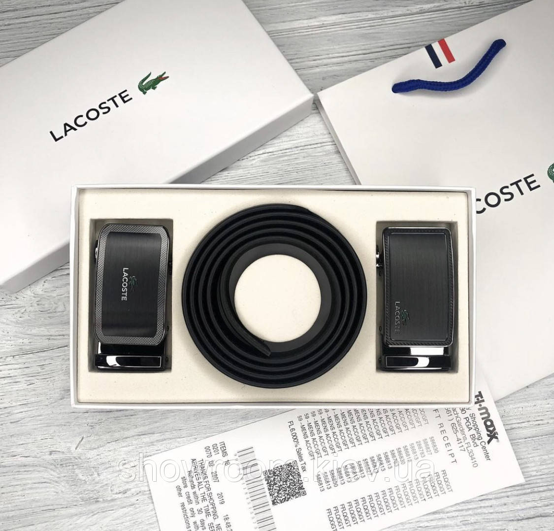 Чоловічий подарунковий набір Lacoste (пряжки автомат) (992)