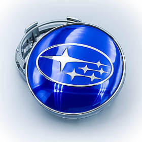 Ковпачки (заглушки) в литі диски SUBARU (Субару) 60 мм Сині