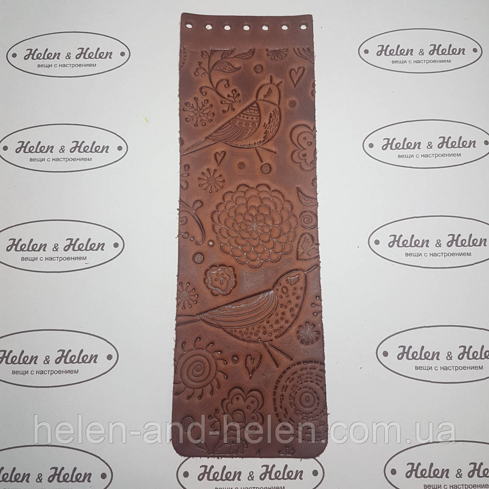 Клапан вузький для сумки з тисненням "Пташки", фото 1