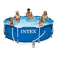 Каркасный бассейн Intex 28202 - 3 New, 305 x 76 см (насос-фильтр 1 250 л/ч, тент, подстилка)