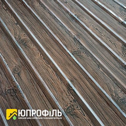 Профнастил під дерево Горіх 3д двосторонній 0.40 мм. для Забору ПС-10, фото 2