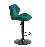 Барний стілець SET Сет зелений оксамит + чорний метал, стілець візажиста, фото 4