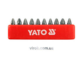 Насадка викруткова YATO 1/4" хрестова PН2 х 25 мм 10 шт