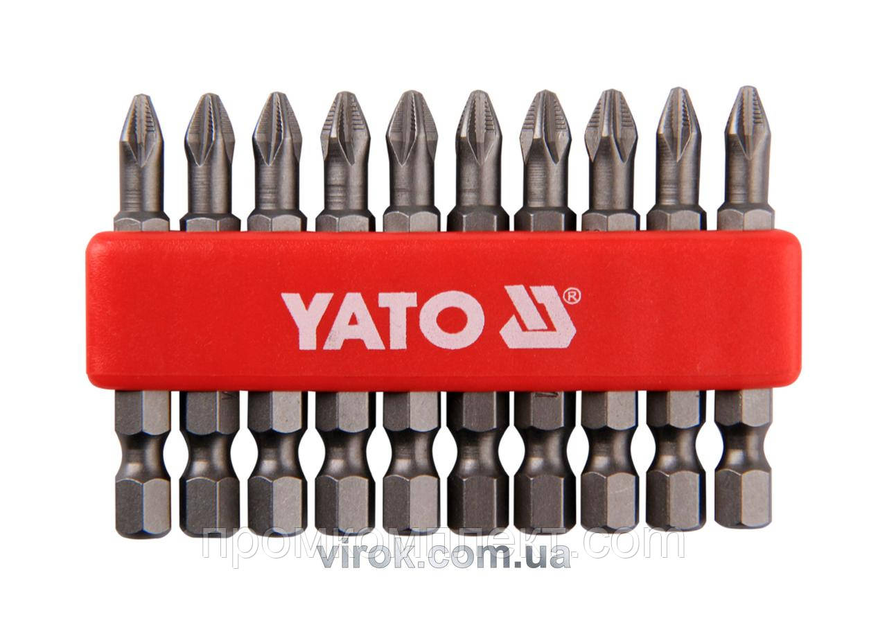 Насадка викруткова YATO 1/4" хрестова PН2 х 50 мм 10 шт