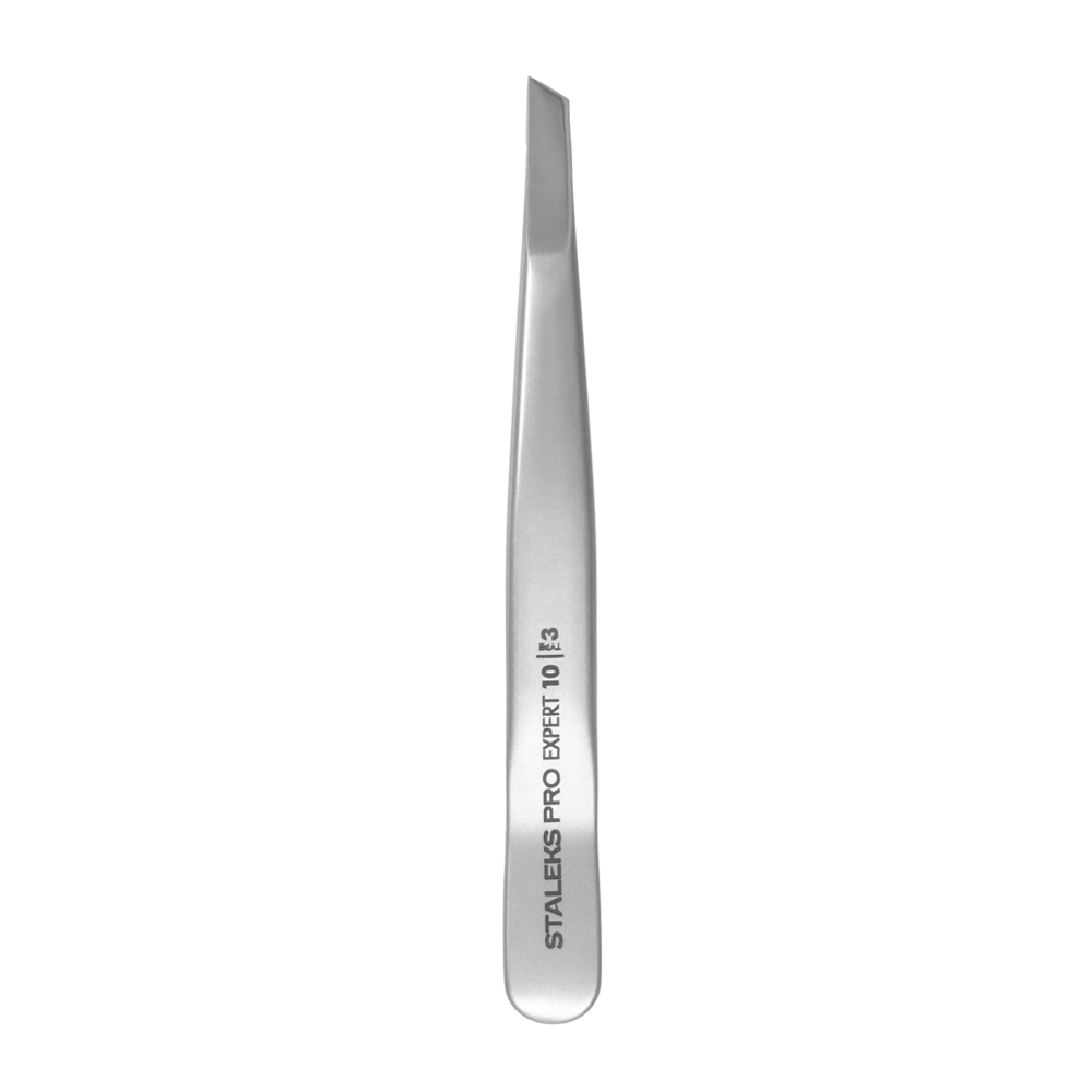 Пінцет для брів скошений STALEKS PRO EXPERT 10 TYPE 3, TE-10-3