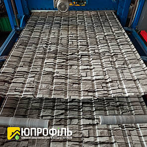 Профнастил під камінь, профнастил для паркану з малюнком каменя плитняк 0.42 мм., фото 2
