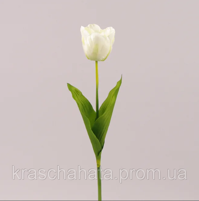 Квітка штучна, Тюльпан білий, H 60 см, Штучні квіти, Дніпро