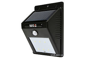 Світильник вуличний YATO сонячний акумулятор.-3.7 В 900мАг з датчиком руху- 3м світл. P=120 lm