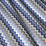 Скатертина овальна бавовна тефлонова водовідштовхувальна гідрофобна просочення білий геометричний візерунок на сірому, фото 2