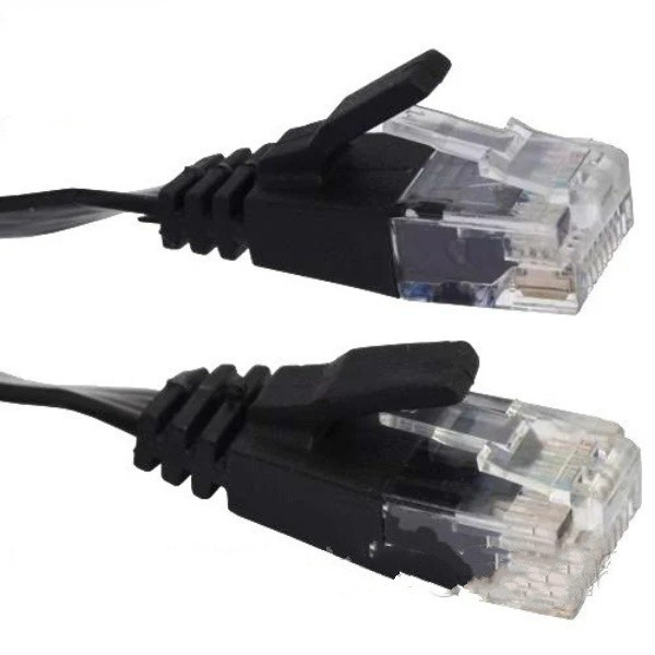 Патчкорд шт. 8Р8С - 8Р8С, CAT6, чорний, плоский, 32AWG*4P*(BCu), 15м