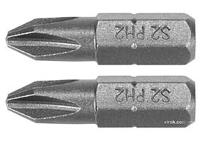Насадка викруткова YATO "Phillips" PH2 x 25 мм HEX 1/4" AISI S2 2 шт