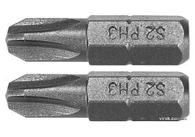 Насадка викруткова YATO "Phillips" PH3 x 25 мм HEX 1/4" AISI S2 2 шт