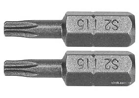 Насадка викруткова YATO "TORX" T15 x 25 мм HEX 1/4" AISI S2 2 шт