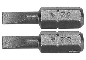 Насадка викруткова YATO шліц SL4 x 25 мм HEX 1/4" AISI S2 2 шт