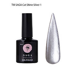 Гель лак SAGA CAT SHINE Silver 8 мл.