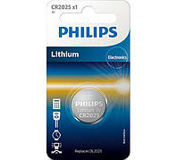 Батарейка кнопковая, литиевая PHILIPS (CR2025/01B)