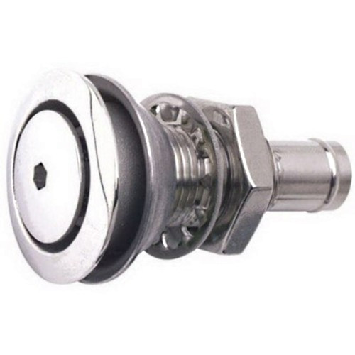 Головка вентиляційна паливного човнового бака 16 мм Attwood пряма пряма з нержавіючої сталі AISI 316 для прихованого монтажу, фото 1