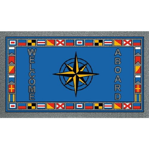 Килимок ворсовий вхідний "Welcome Aboard" троянда вітрів 40х68 см Osculati