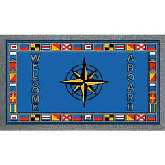 Килимок ворсовий вхідний "Welcome Aboard" троянда вітрів 40х68 см Osculati