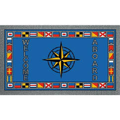 Килимок ворсовий вхідний "Welcome Aboard" троянда вітрів 50х80 см Osculati
